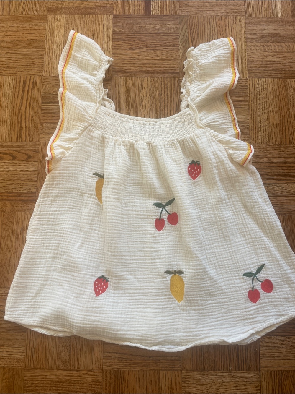 Umgee Cream Textured Gauze Seersucker Tank Top Medium 100% Cotton Summer - Picture 2 of 9